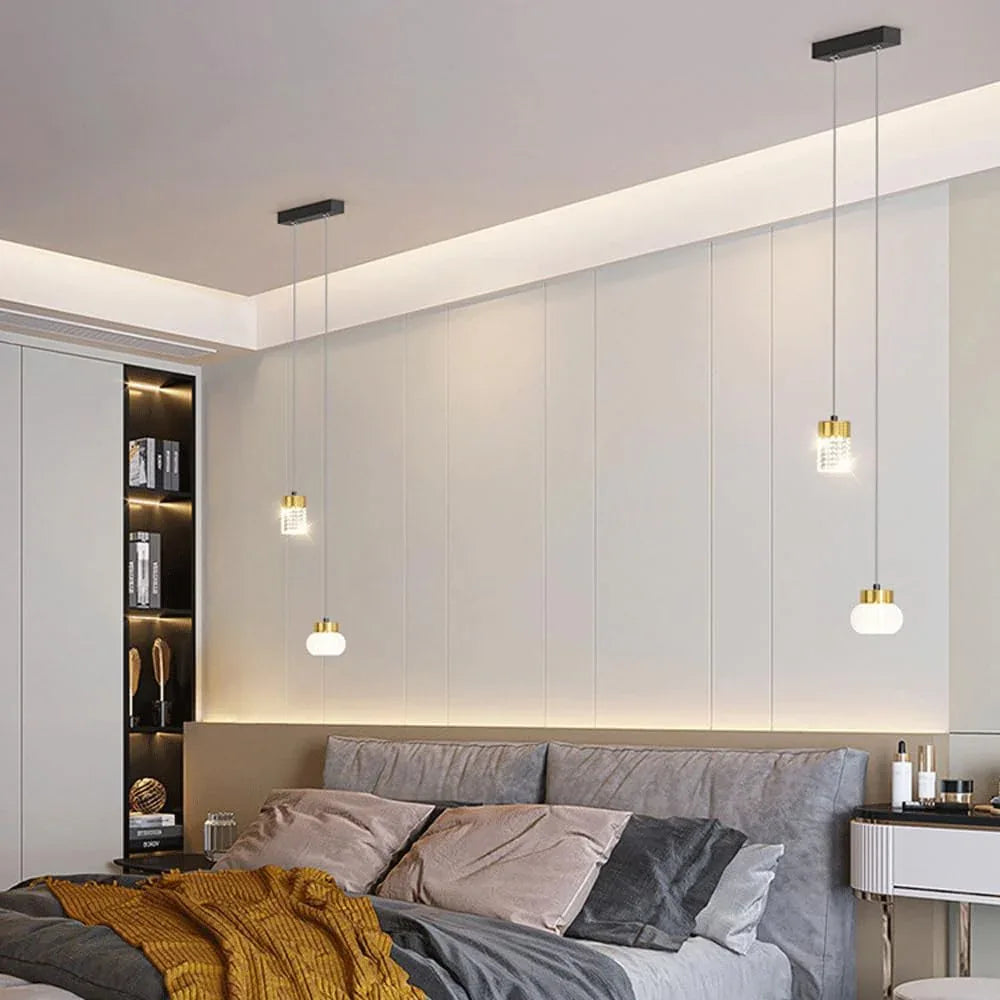 Audara-Small Double-Headed Pendant Light, Decorative Lamp, Bohemian Style, European Minimalist Style, Suitable for Bedrooms, Hotels, Entryways, Kitchen Islands, and Other Scenarios.