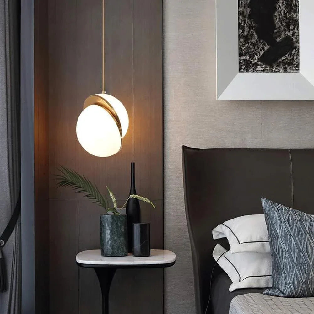 Audara-8-inch Glass Pendant Lights: Simple and Creative Design, Easily Complements Various Decor Styles. Can Be Installed in Bedrooms, Living Rooms, Dining Rooms, Kitchen Islands, Etc.