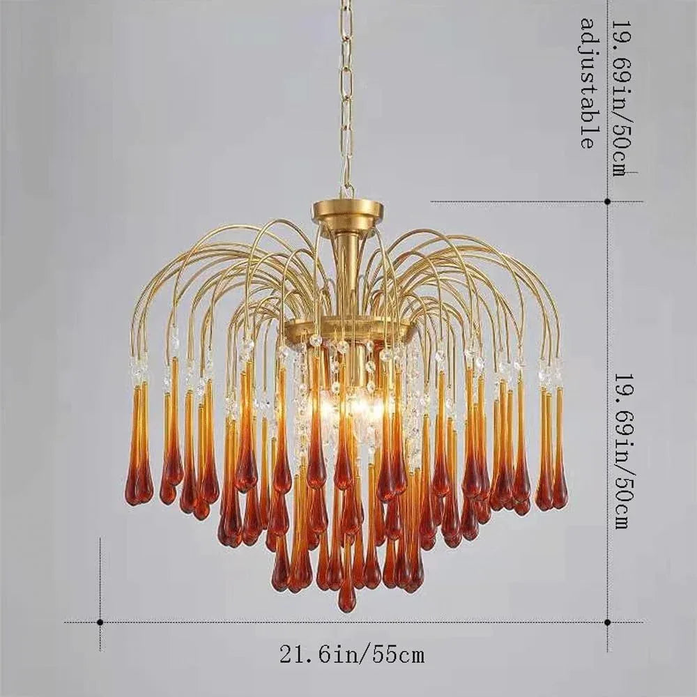 Audara-22-inch Crystal Chandeliers Can Be Installed in Various Spaces Such As Bedrooms, Hotels, and Kitchen Islands. Glass Chandelier for Living Room in Minimalist European Style.