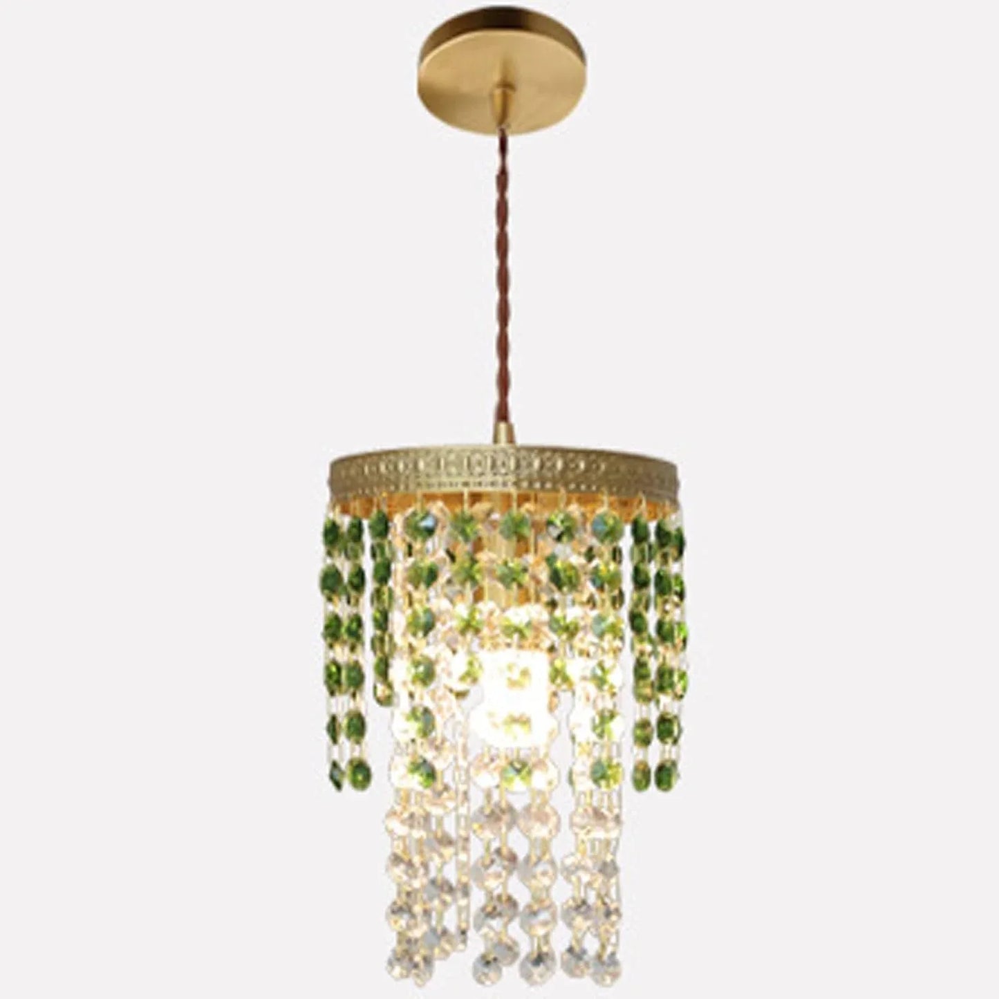 Audara-Crystal Pendant Light, 6 Inches in Size, Small Hanging Decorative Light Fixture, Modern Minimalist Style, Bohemian Style, Suitable for Bedrooms, Hotels, Kitchens, Islands, Entryways, Etc.