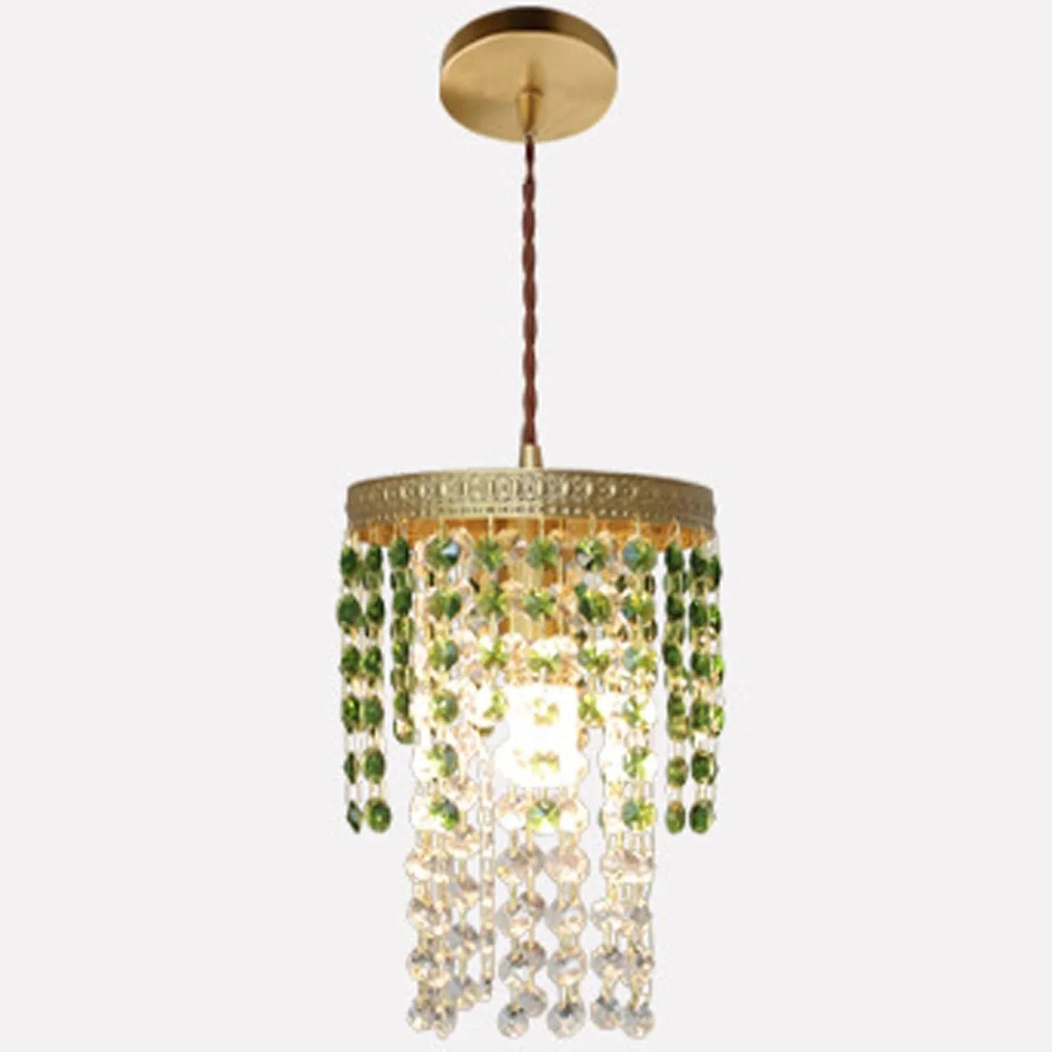 Audara-Crystal Pendant Light, 6 Inches in Size, Small Hanging Decorative Light Fixture, Modern Minimalist Style, Bohemian Style, Suitable for Bedrooms, Hotels, Kitchens, Islands, Entryways, Etc.