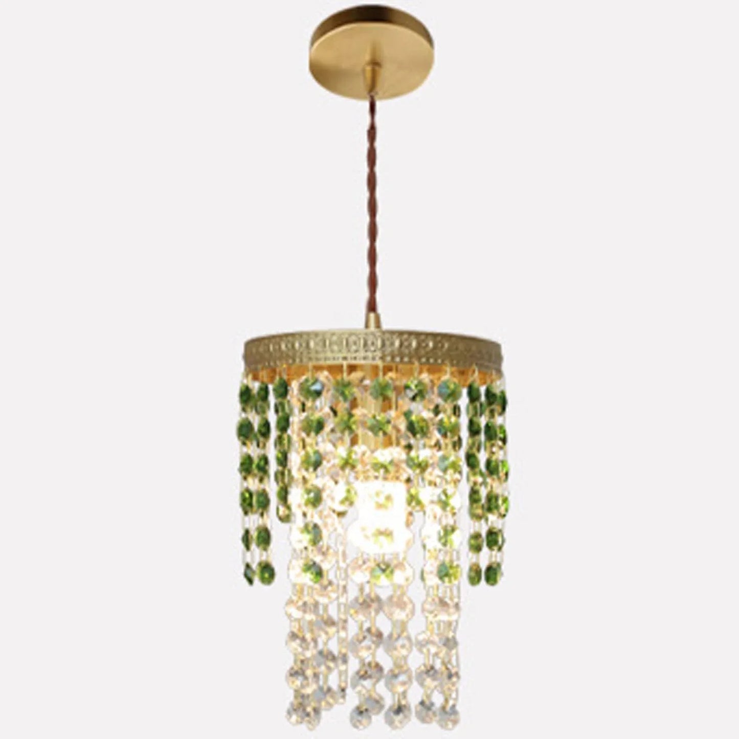 Audara-Crystal Pendant Light, 6 Inches in Size, Small Hanging Decorative Light Fixture, Modern Minimalist Style, Bohemian Style, Suitable for Bedrooms, Hotels, Kitchens, Islands, Entryways, Etc. A