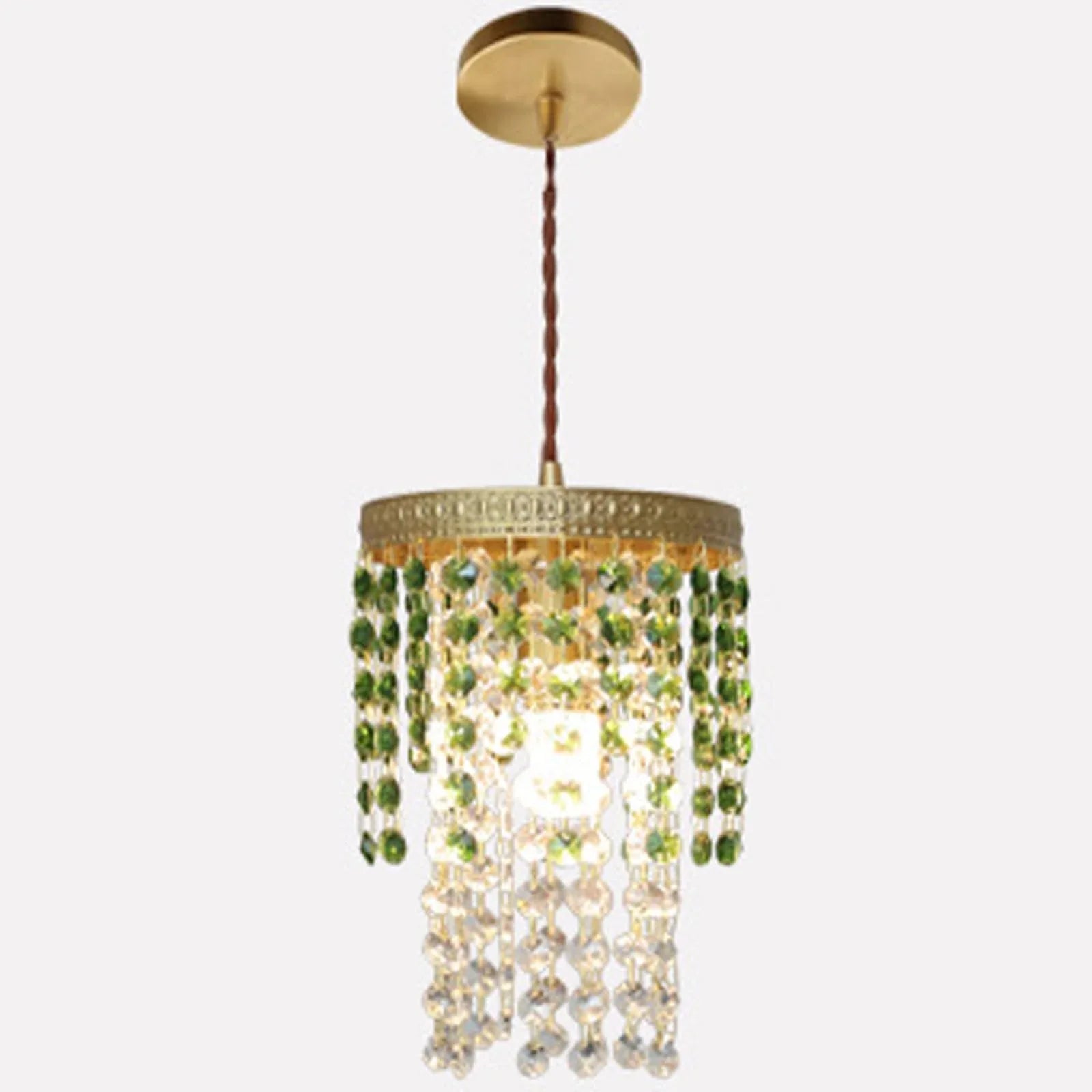 Audara-Crystal Pendant Light, 6 Inches in Size, Small Hanging Decorative Light Fixture, Modern Minimalist Style, Bohemian Style, Suitable for Bedrooms, Hotels, Kitchens, Islands, Entryways, Etc. A