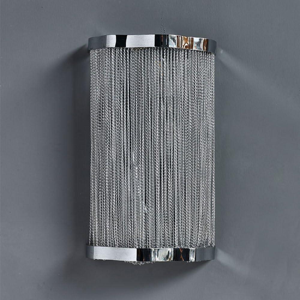 Audara-Modern Light Luxury Tassel Aluminum Chain Wall Lamp Creative Simple Living Room Backdrop Wall Lights LED Double Head E14 Lamp Holder Bedroom Bedside Wall Sconces For Hotel Corridor Lighting Fixture