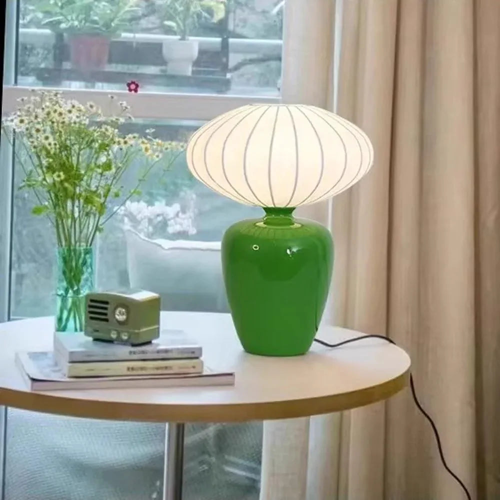 Audara-French Romantic Boys And Girls Room Bedroom Bedside Desk Light Cute And Cozy Silk Fabric Ceramic Desk Lamp Living Room Sofa Side Wall Cabinet Table Lamp Office Hotel Decoration Lighting Fixture