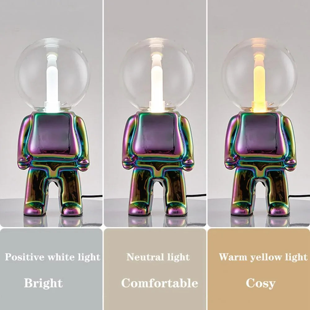 Audara-Scandinavian Creative Bedroom Bedside Ornament Desk Light Fashionable Cute Three Colors Changing Light Ceramic Glass Desk Lamp Study Room Office Dormitory Table Lamp Restaurant Bar Lighting Fixture