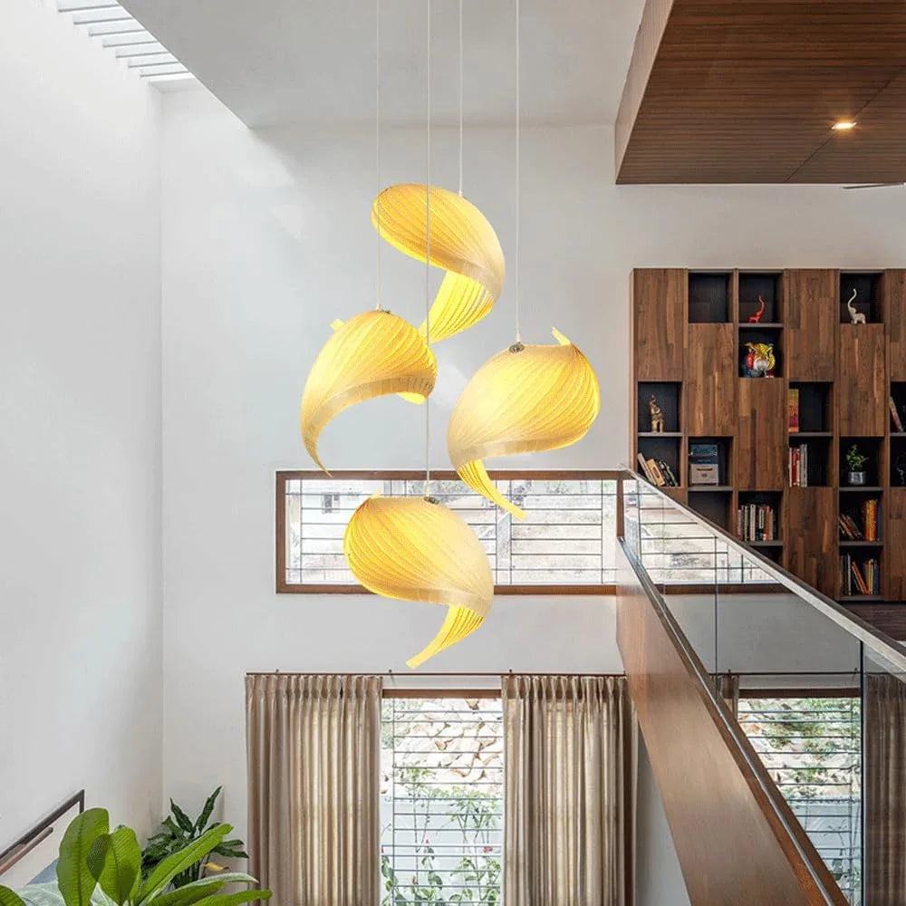 Audara-Creative Conch Art Hanging Lamp/Living Room Tea Room B&B Balcony Chandelier/Duplex Staircase Modern Simple Pendant Light/Advanced Japanese Decoration LightingFixture(E26/27)
