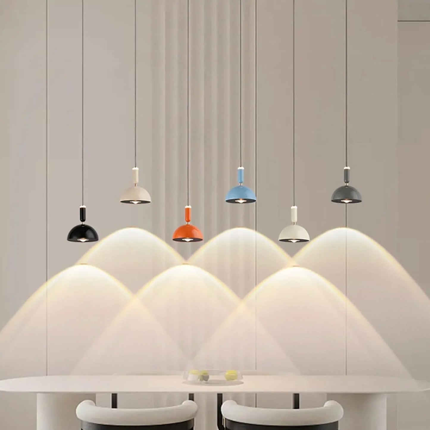 Audara-Premium Feeling Acrylic Aluminum Pendant Light Liftable Hovering Bedside Small Hanging Lamp White Single Head LEDChandeliers Study Living Room Backdrop Decoration Lighting Fixture