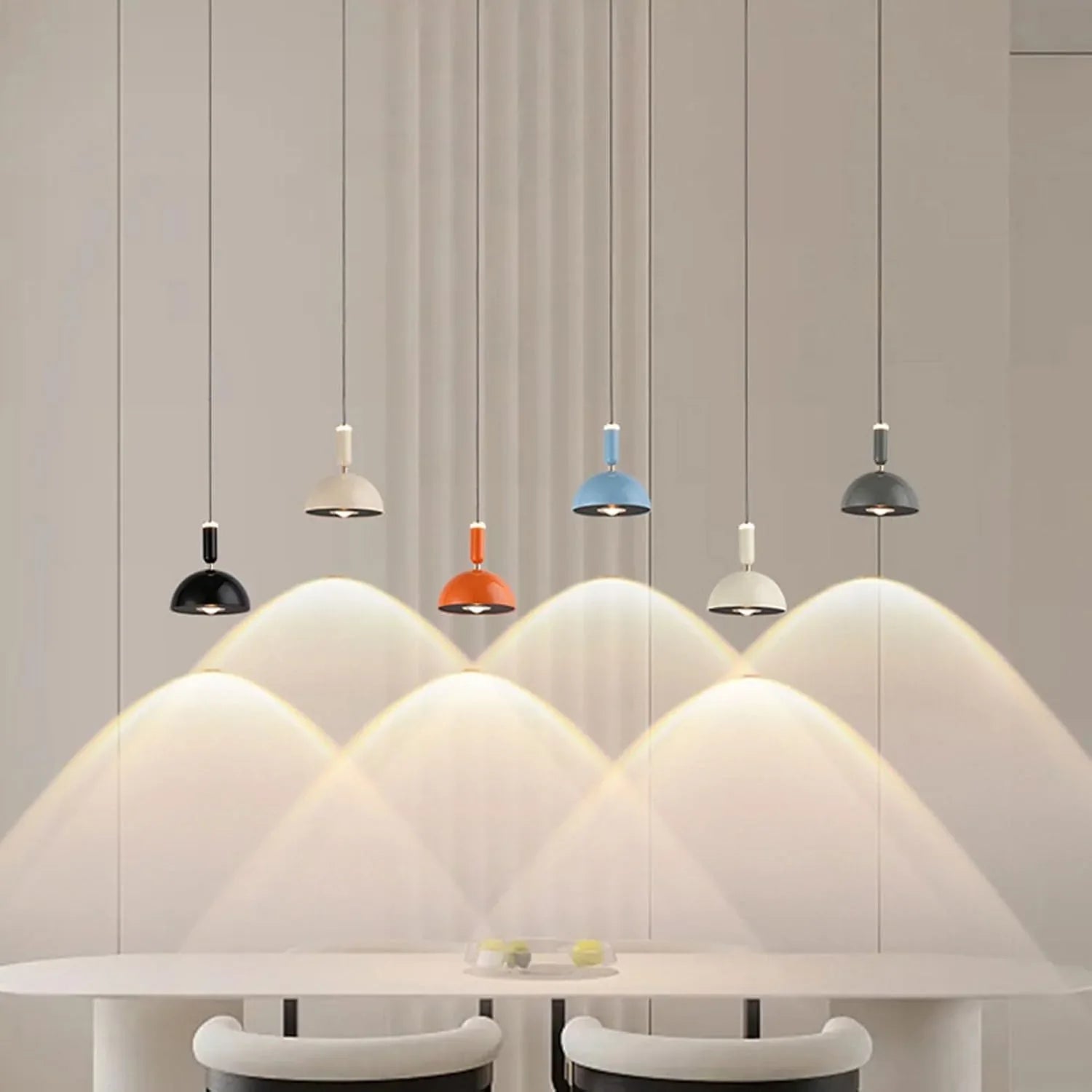 Audara-Premium Feeling Acrylic Aluminum Pendant Light Liftable Hovering Bedside Small Hanging Lamp White Single Head LEDChandeliers Study Living Room Backdrop Decoration Lighting Fixture