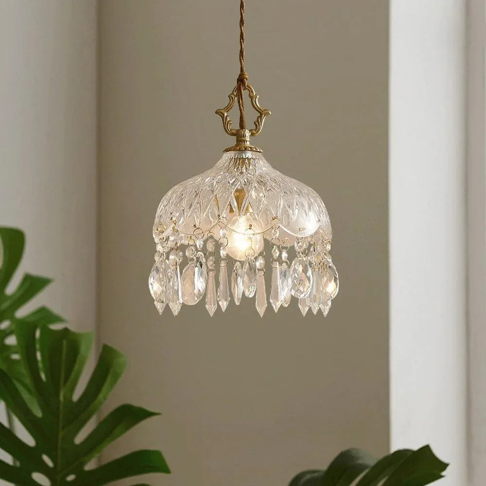 Audara-6-inch Crystal Chandeliers Can Be Installed in Various Spaces Such As Bedrooms, Hotels, and Kitchen Islands. Small Chandelier for Living Room in Minimalist European Style.