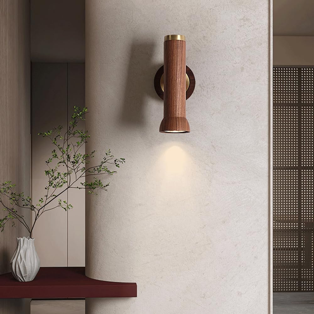 Audara-Bedroom Bedside Wall Lamp Modern Simple Wall Lights Living Room Aisle Black Walnut Sconces Light Luxury Decorative Chinese Mounted Lighting Fixture