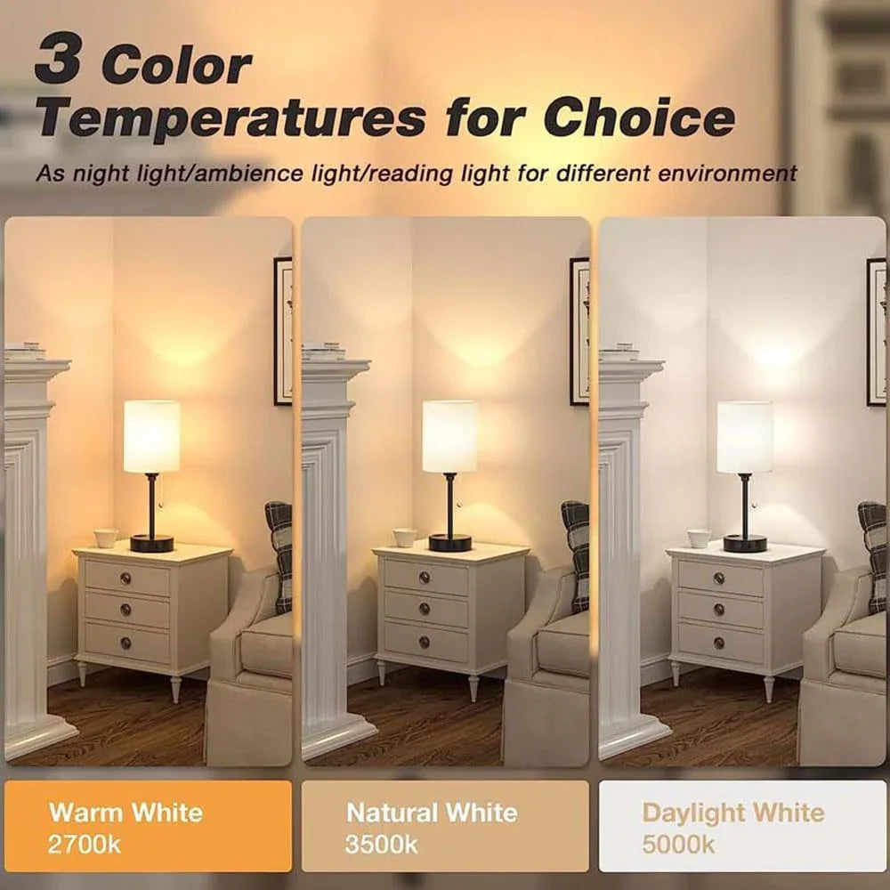 Audara-Modern Simple Bedroom Study Office Desk Light American Style Personalized Zipper Switch 2 USB 1 AC Ports Fabric Desk Lamp Apartment Hotel Decor Table Lamp Living Room Wall Cabinet Lighting Fixture