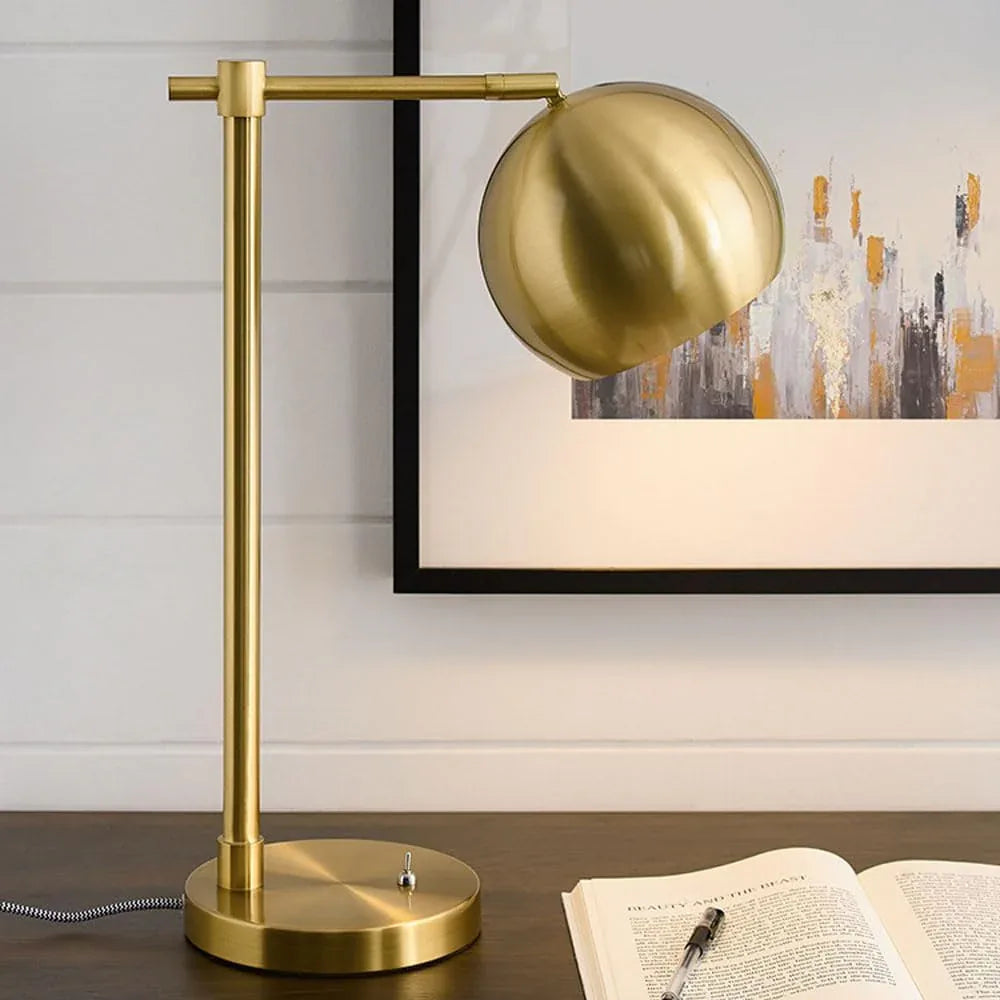 Audara-Creative Light Luxury Living Room Bedroom Bedside Reading Desk Light Scandinavian Simple Gold Metal Desk Lamp Study Office Restaurant Decoration Table Lamp Hotel B&B Country Lighting Fixture