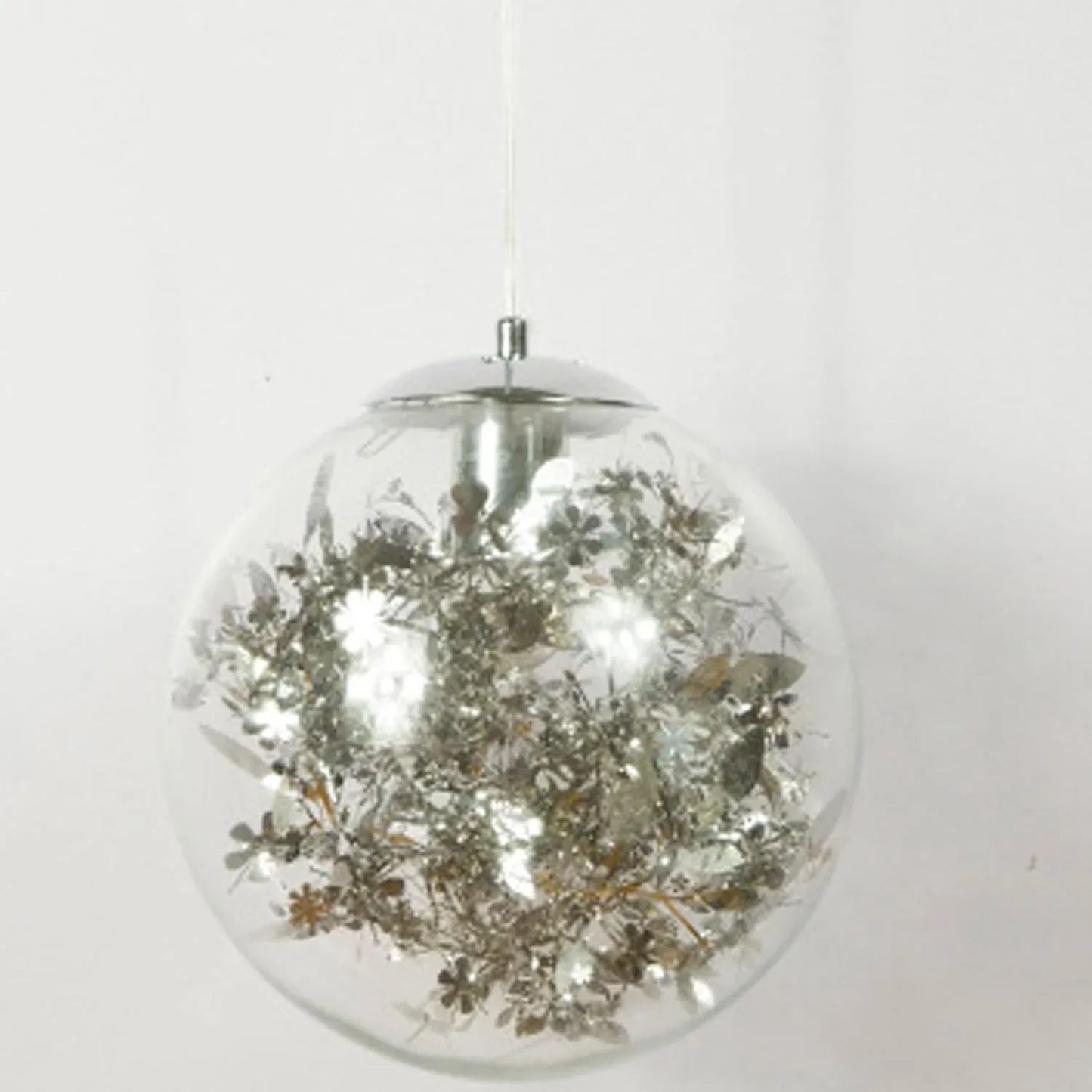 Audara-8-inch Glass Pendant Lights with Flowers Inside. Small Size, Suitable for Installation in Various Spaces. Decorative Lighting That Easily Complements Bohemian, European, and Other Styles.
