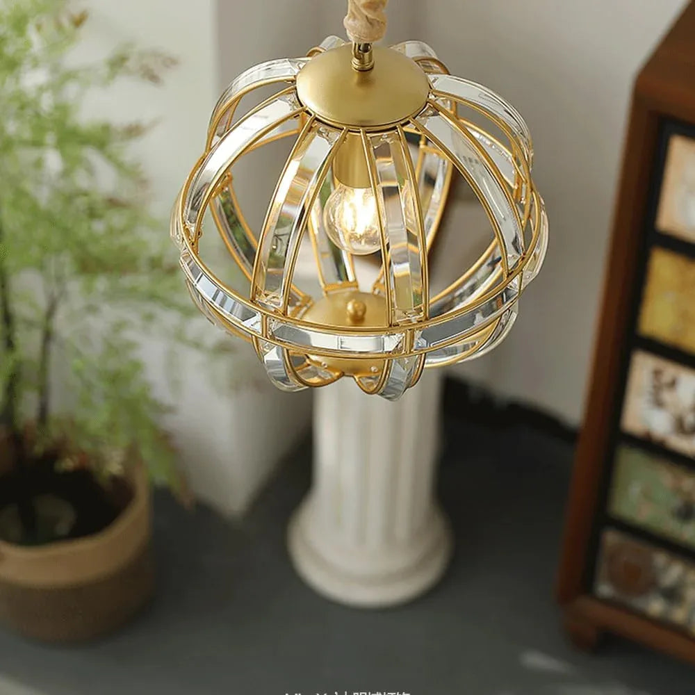 Audara-12-inch Diameter Crystal Pendant Light, Spherical Decorative Lamp, Bohemian Style, European Minimalist Style, Suitable for Bedrooms, Hotels, Entryways, Kitchen Islands, and Other Scenarios.
