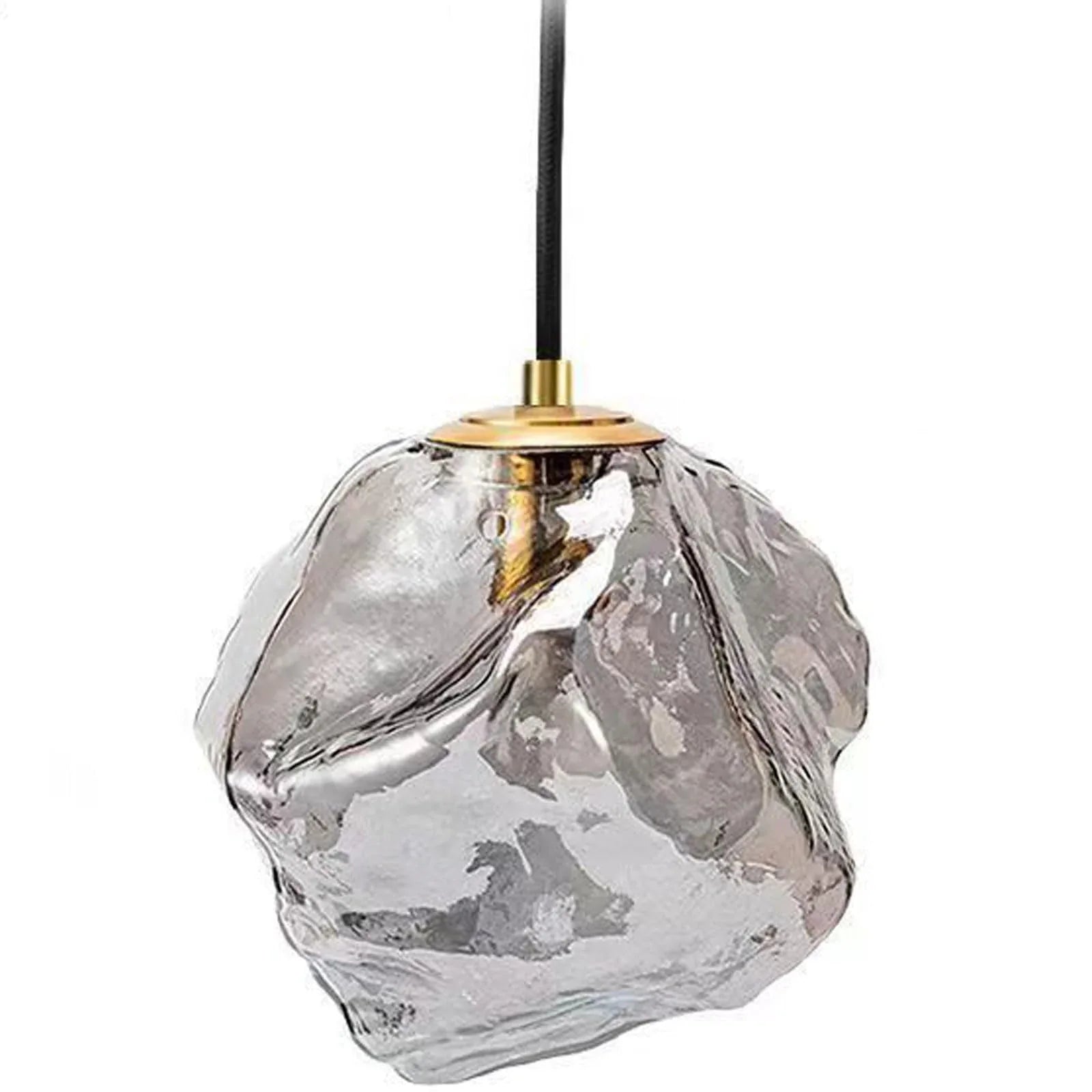 Audara-Crystal Pendant Light, Small-Sized Ice Cube-Shaped Decorative Bedroom Chandelier, Modern and Luxurious Style, Suitable for Various Spaces Such As Hotels, Kitchen Islands, Entryways, and Cafes C