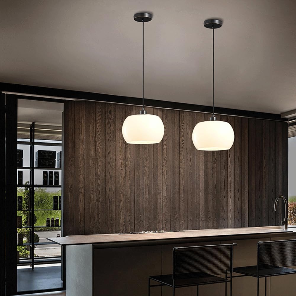 Audara-Modern Minimalist Dining Table Brass Pendant Light Cozy Study Cream Glass Hanging Lamp10.62in Bedroom Bedside Chandeliers Tea Room Hall Hallway Aisle Lighting Fixture