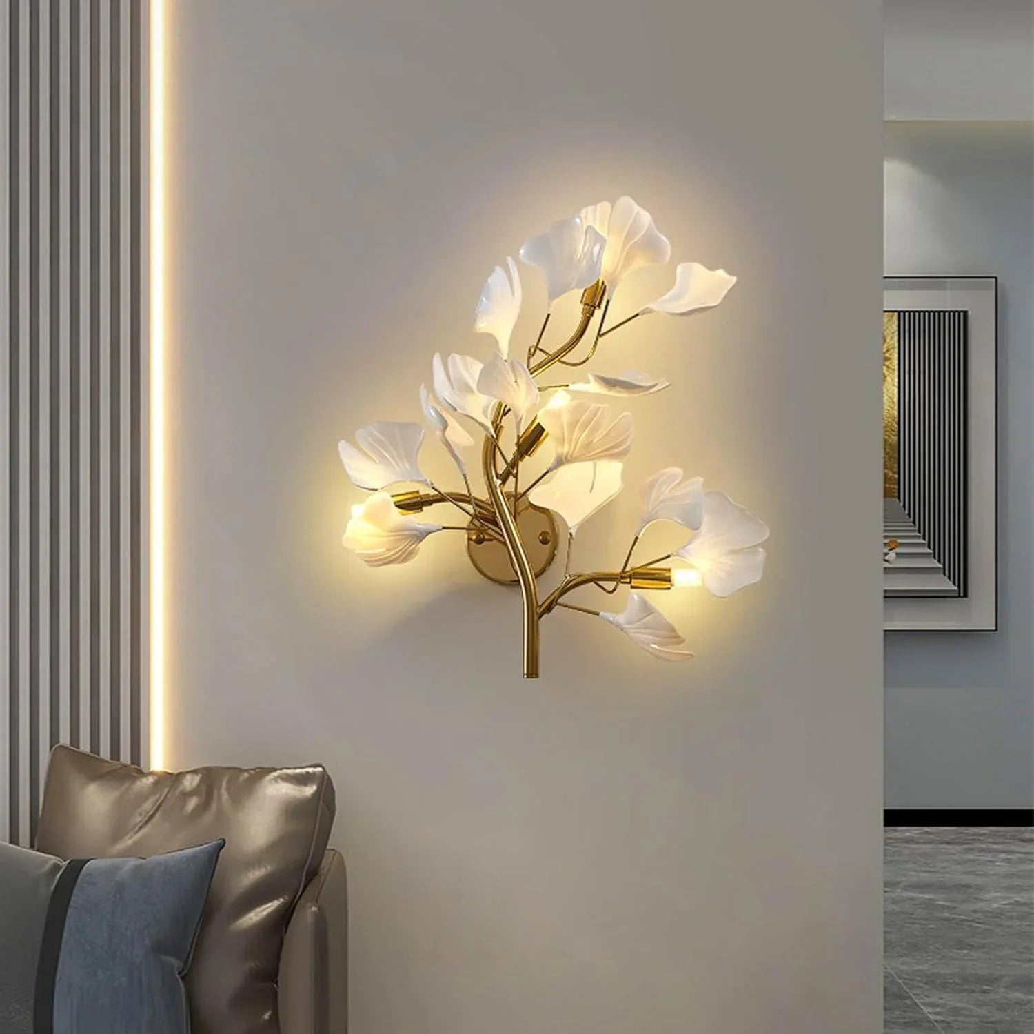 Audara-Creative Leaf Wall Light Bedside, Balcony, G9 Wall Sconce Modern Minimalist Corridor Wall Lamp Living Room Feature Wall Light Fixtures