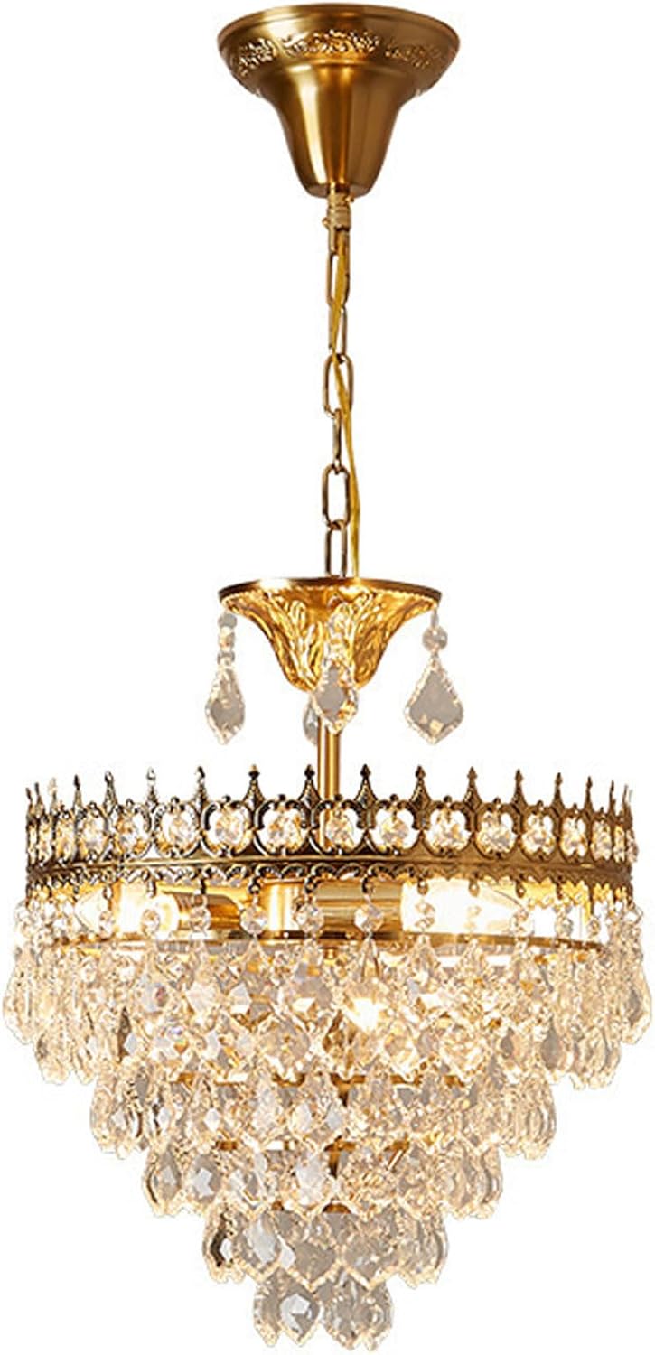 Audara-20-inch Crystal Chandelier European Modern-Style Chandeliers for Living Rooms Suitable for Bedrooms, Studies, Hotels, Kitchens, Island Ceiling Lights for Dining Rooms
