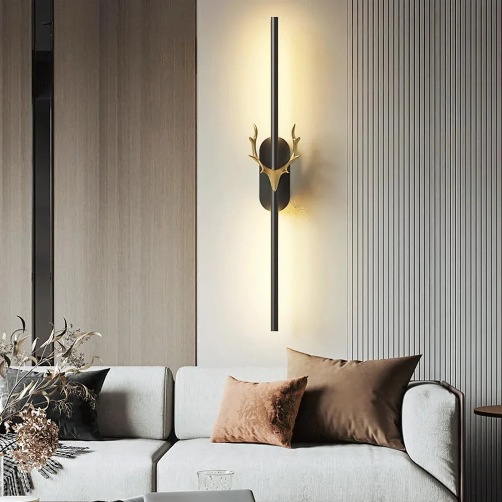 Audara-Simple Modern Long Wall Lamp Creative Antlers Bed Head Wall Lights Living Room Background Wall LED Sconces Living Room Entrance Hall Aisle Mounted Lighting Fixture