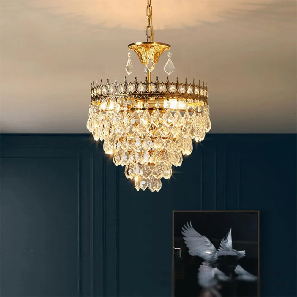 Audara-20-inch Crystal Chandelier European Modern-Style Chandeliers for Living Rooms Suitable for Bedrooms, Studies, Hotels, Kitchens, Island Ceiling Lights for Dining Rooms