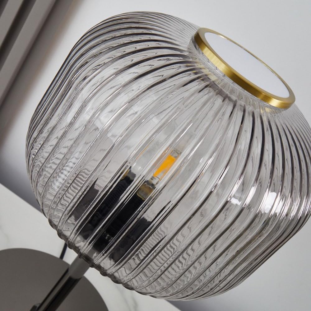 Audara-Postmodern Creative Bed Bedroom Study Desk Light Coffee Shop Hotel Front Desk Decoration Desk Lamp Art Classic Striped Glass Table Lamp Office Apartment Restaurant Coffee Shop Lighting Fixture