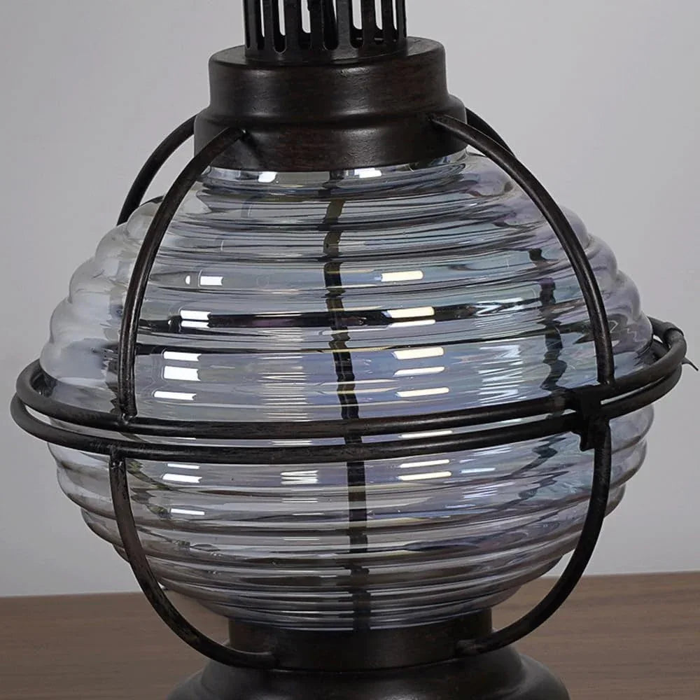 Audara-American Vintage Glass Metal Desk Light Industrial Style Study Office Desk Lamp B&B Living Room Hotel Front Desk Table Lamp Villa Club Farmhouse Warehouse Dormitory Apartment Lighting Fixture