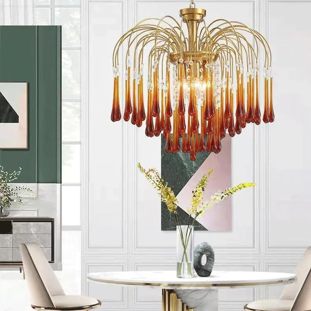 Audara-22-inch Crystal Chandeliers Can Be Installed in Various Spaces Such As Bedrooms, Hotels, and Kitchen Islands. Glass Chandelier for Living Room in Minimalist European Style.