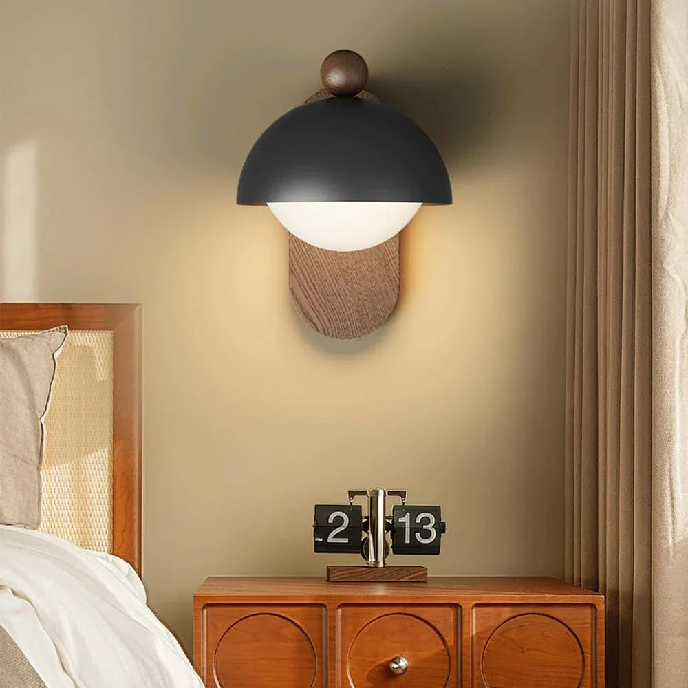 Audara-Scandinavian Simple Wall Lamp Bedroom Bedside LED Wall Lights Modern Creative Individuality Log Sconces Children's Room Balcony Study Room Mounted Lighting Fixture