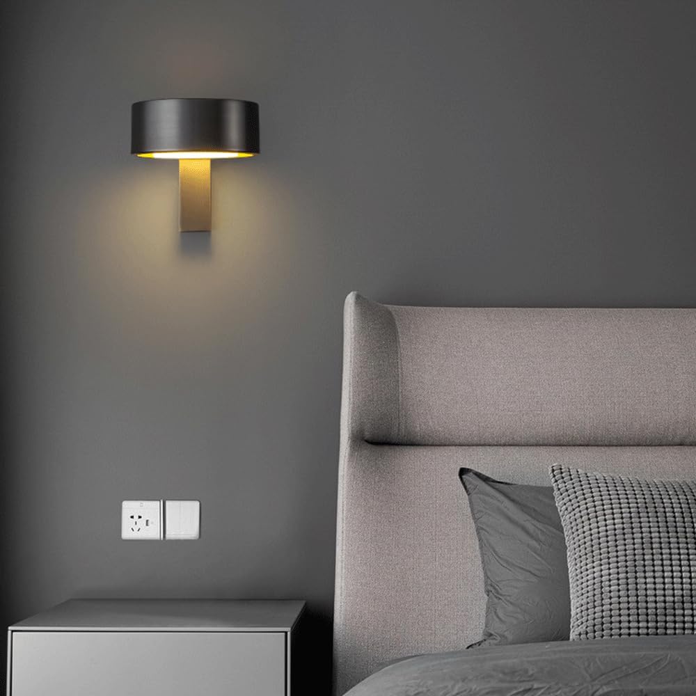 Audara-Postmodern Full Copper LED Wall Lamp Scandinavian Creative Background Wall Lights Simple Bedroom Bedside Sconces Hotel Corridor Corner Mounted Lighting Fixture