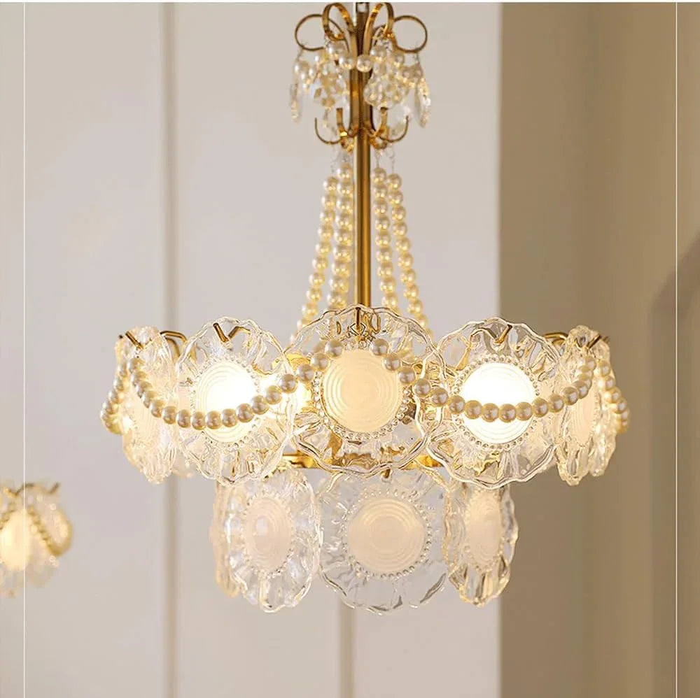 Audara-20-inch Crystal Chandeliers Round-Shaped European Modern Chandeliers Suitable for Living Rooms, Bedrooms, Studies, Dining Rooms, Hotels, Kitchens, and Island Ceiling Lights