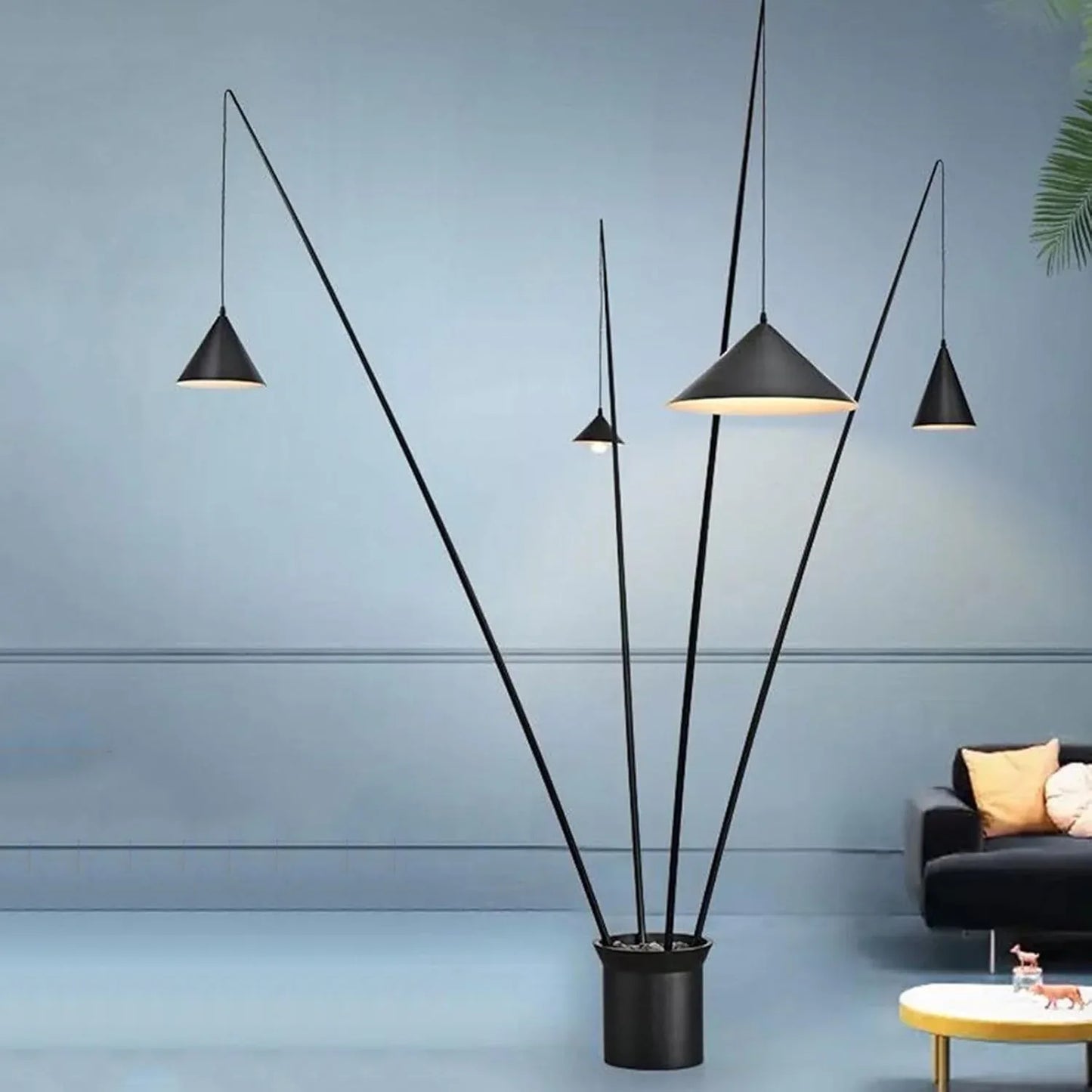 Audara-Personalized Art Hotel Model House Floor Lamp Black H47in Metal Standing Lamp Backdrop Office Corridor Torchiere Farmhouse Villa Mall Lighting Fixture