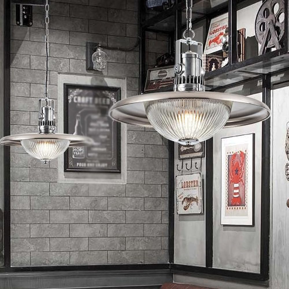 Audara-18-inch Industrial-Style Glass Pendant Lights, Suitable for Decorative Pendant Lights in Tea Restaurants, Hallways, Balconies, Living Rooms, Hotel Entrances, and Cafes.