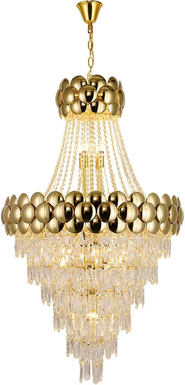 Audara-16-inch Crystal Chandeliers European Modern-Style Chandeliers for Living Rooms, Bedrooms, Studies, Hotels, and Kitchen Islands Semi-Flush Mount Chandelier
