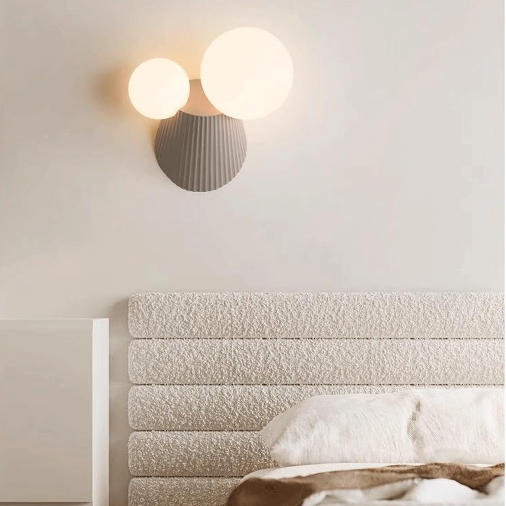 Audara-Antique Simple Wall Lamp Scandinavian Cream Wind Bedroom Wall Lights Children's Room Study Room Bedside Sconces New Creative Resin Mounted Lighting Fixture