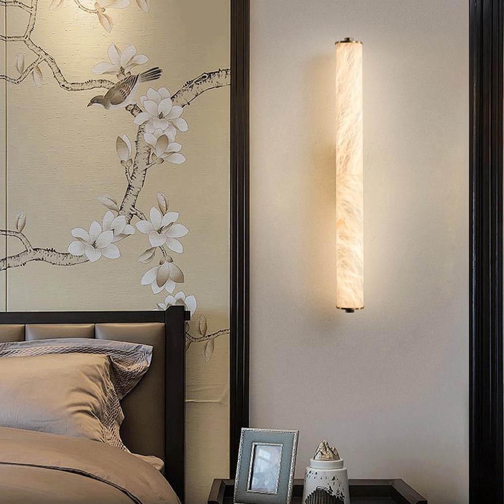 Audara-Modern Simple Wall Lamp Full Copper Long Strip Cloud Stone Wall Lights Living Room Background Wall Ambience Sconces Aisle Corridor Entryway Mounted Lighting Fixture