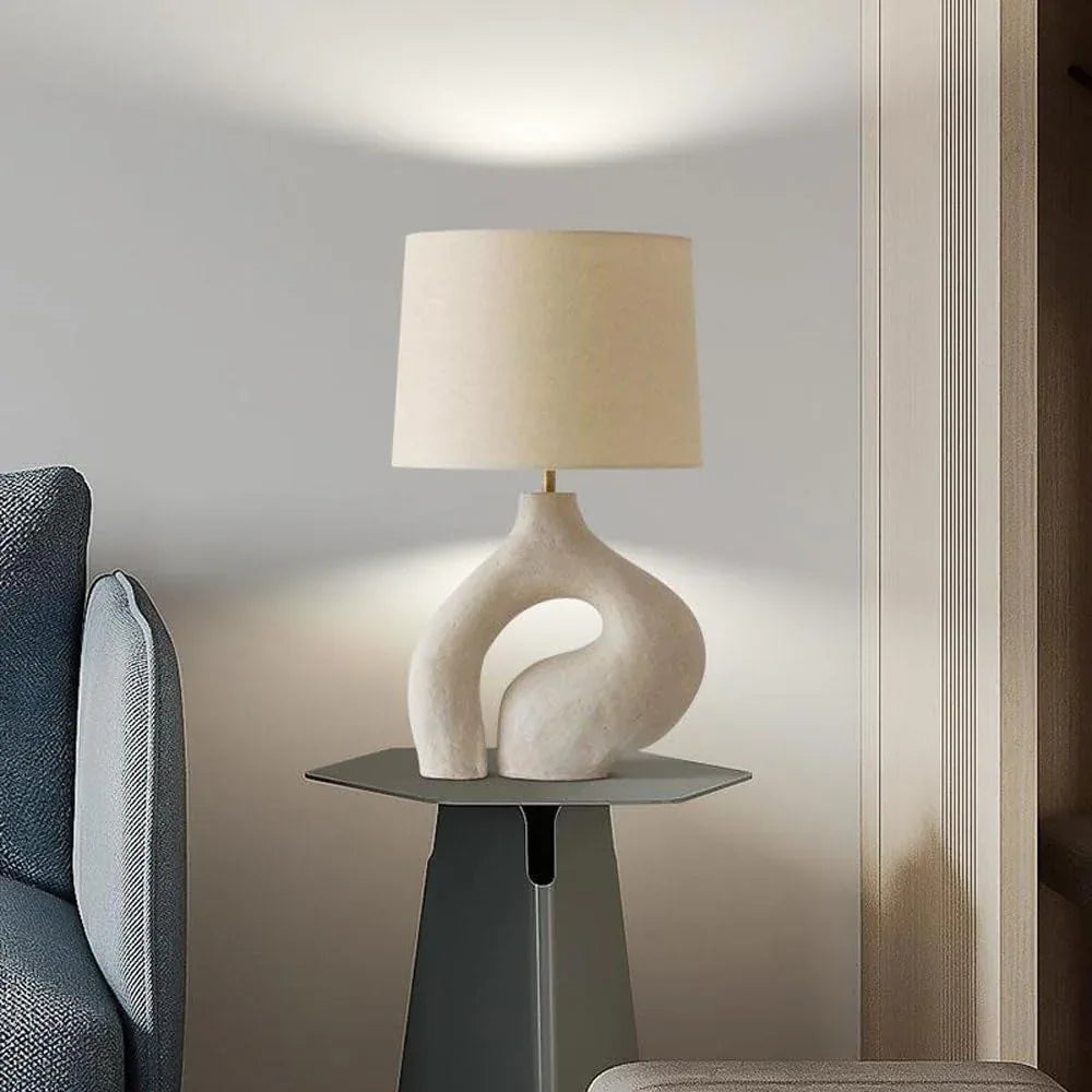 Audara-Modern Simple Hotel B&B Desk Light Art Creative Fabric Resin Desk Lamp Showroom Model House Showcase Decorative Table Lamp Club Cafe Restaurant Farmhouse Rustic Lighting Fixture