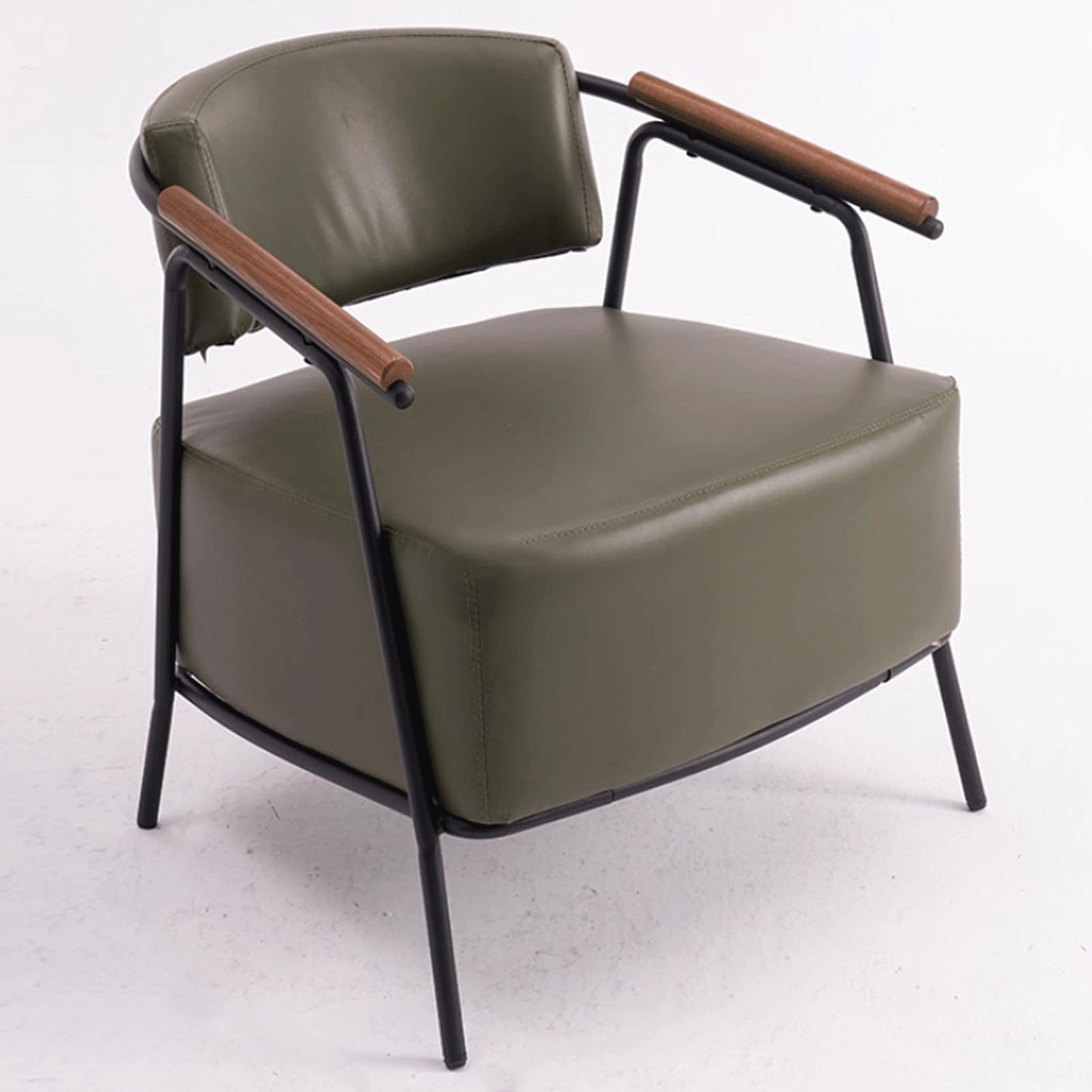 Audara-28 inch Casual Armchair Sofa Chair, Brown Leather Decorative Chair, Retro Style Sofa, Carbon Steel Chair Legs, Suitable for Living Room, Bedroom, Dining Room.