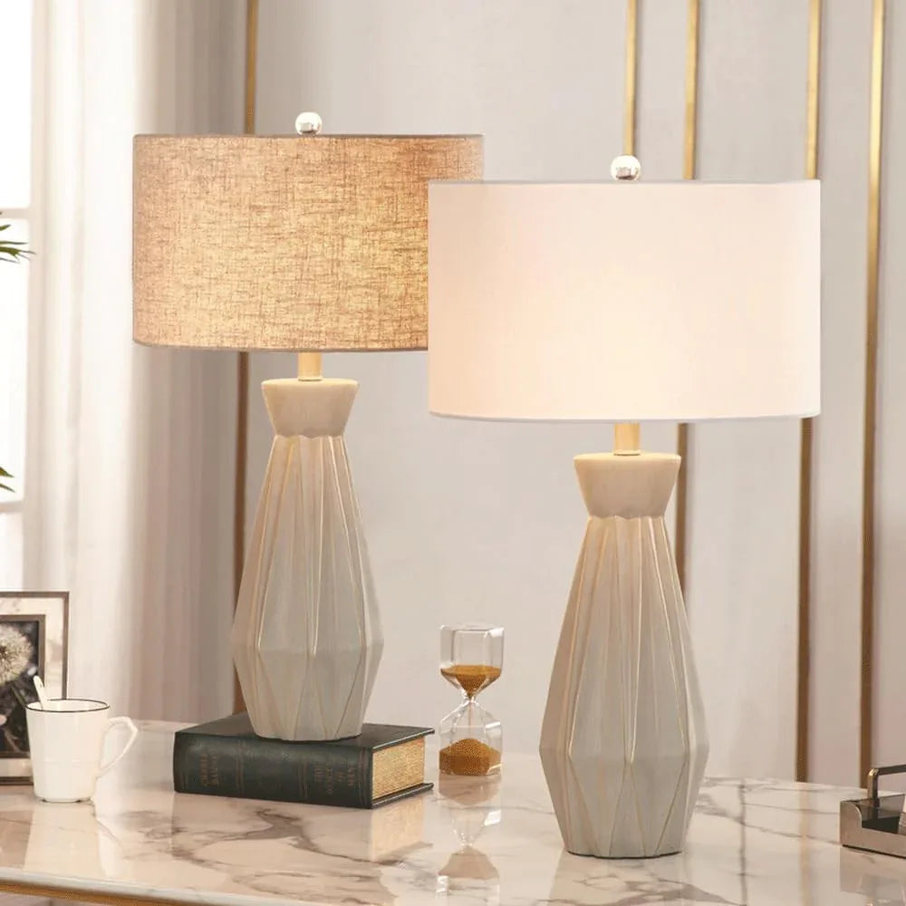 Audara-Scandinavian Luxury Fabric Cement Desk Light American Creative Sample Room Living Room Desk Lamp Apartment Hotel Room Office Table Lamp Bedroom Bedside Read Lighting Fixture