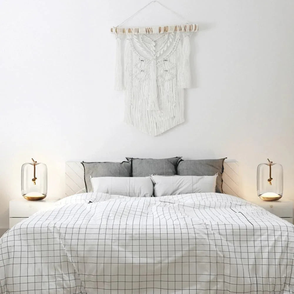Audara-Designer Creative Hotel Model House Farmhouse Desk Light Fashion Glass LED Desk Lamp Simple Bedroom Bedside Study Room Office Decoration Table Lamp Clubhouse Mall Warehouse Lighting Fixture