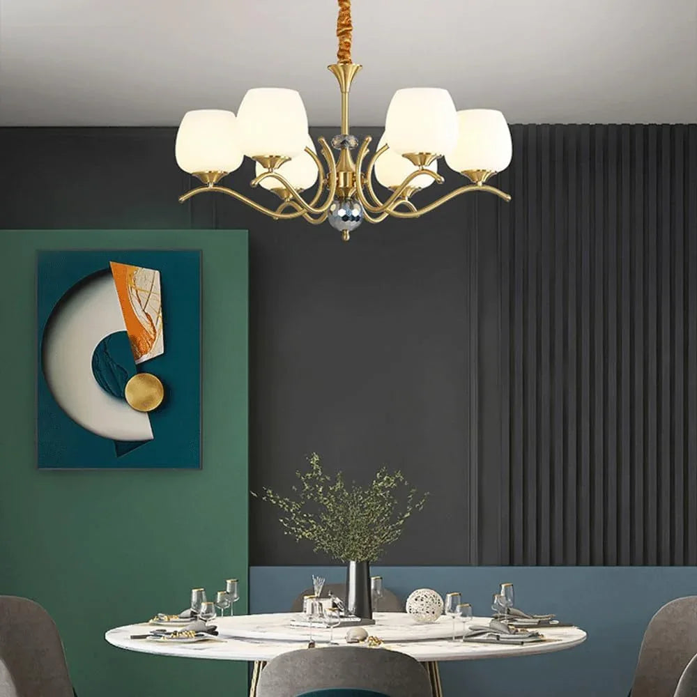 Audara-34-inch Crystal Chandeliers with 8 Light Heads European Modern-Style Chandeliers for Living Rooms Suitable for Bedrooms, Studies, Hotels, Kitchens, and Island Ceiling Lights Brass Chandelier