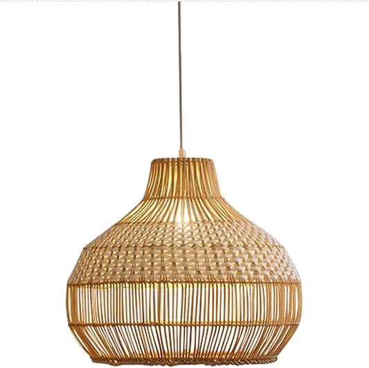 Audara-18-inch Woven Pendant Light Natural Rattan Color Bohemian & Wabi-Sabi Style Multi-Style Ceiling Light Fixture Suitable For Bedrooms, Dining Rooms, Kitchens, Islands, Entryways, And More Retro L