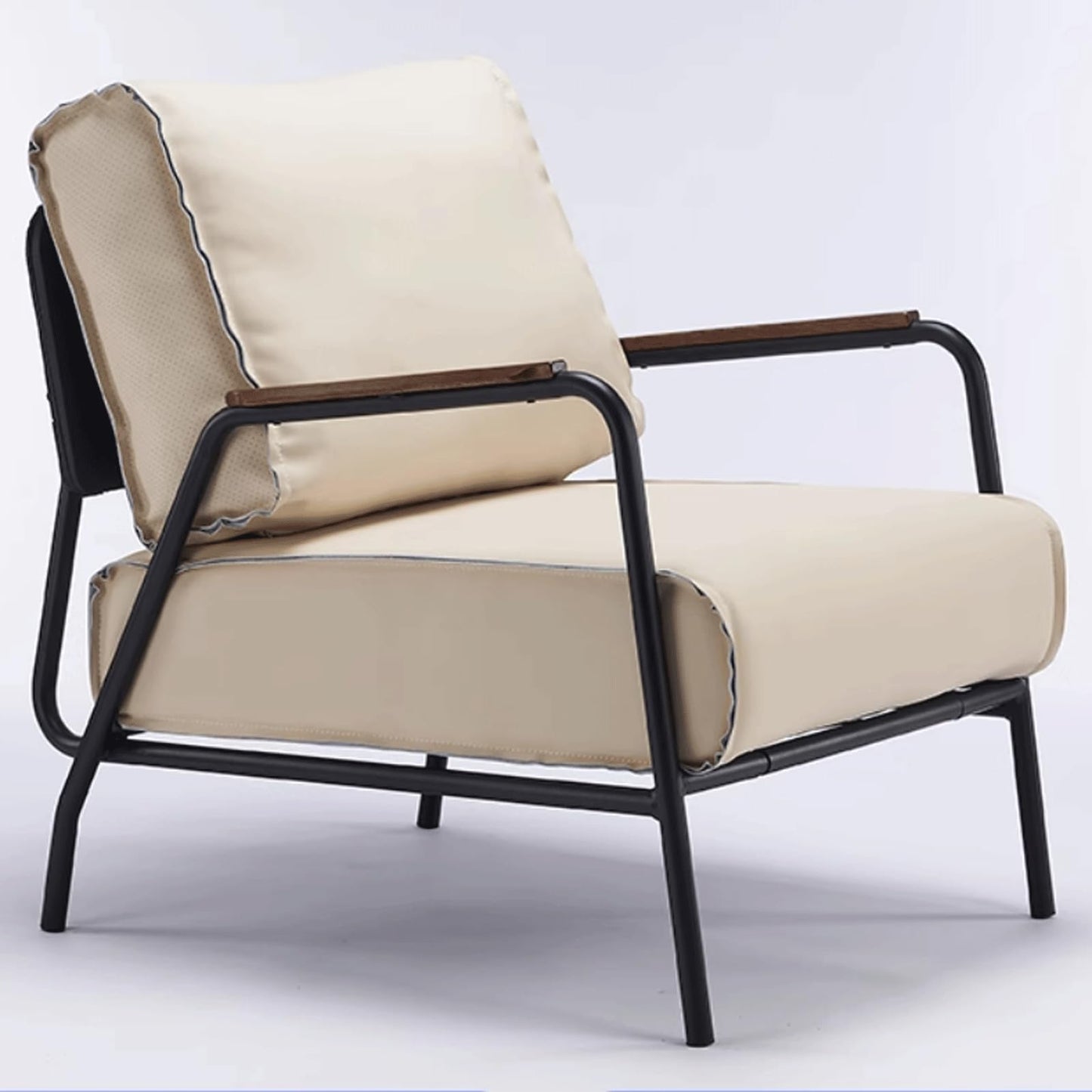 Audara-33 inch Leisure backrest Sofa Chair, Single Bench Orange Wooden armrest Oversized Accent Chair, Detachable backrest Design, Metal Frame, Suitable for Living Room, Bedroom, Reading Room