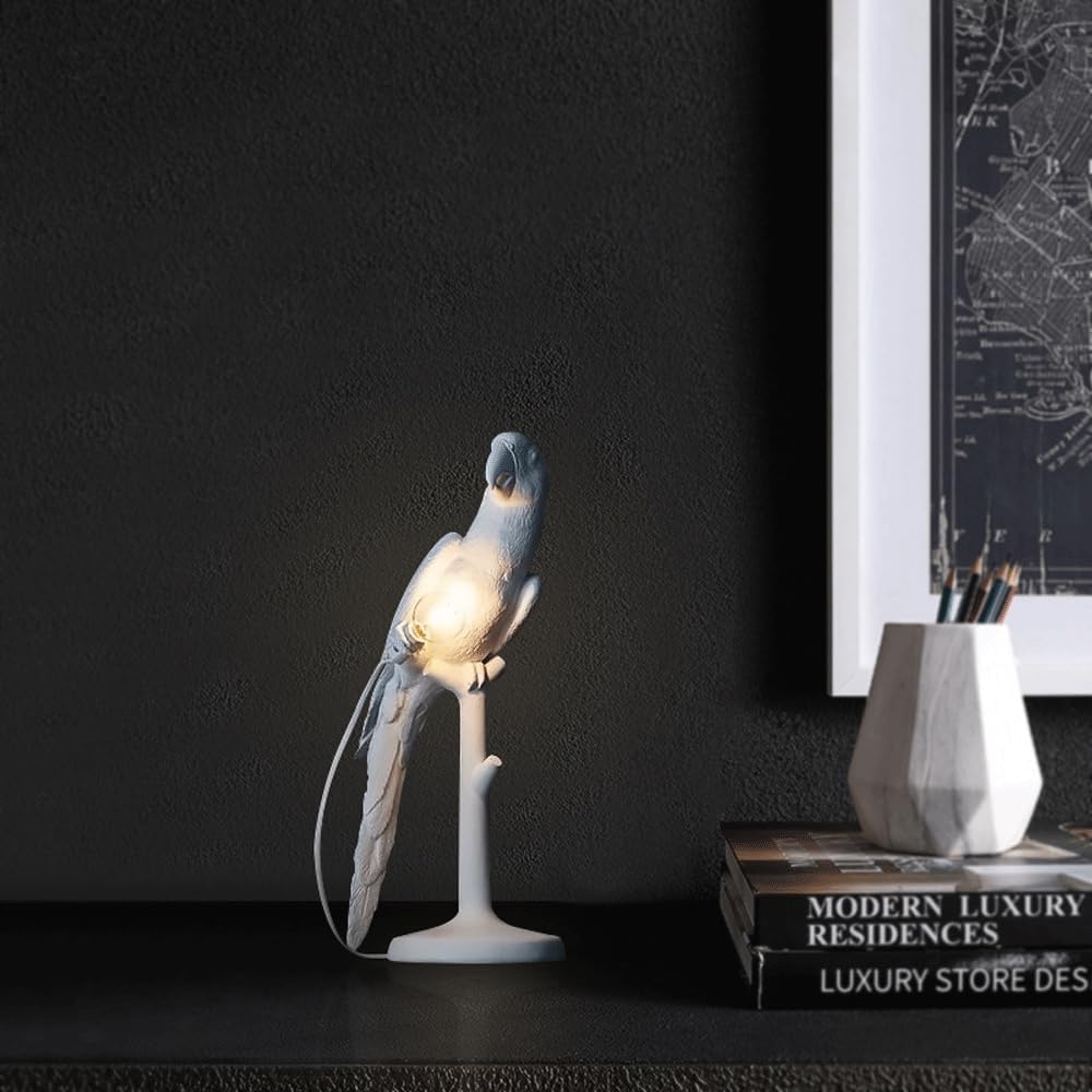 Audara-Scandinavian Creative Parrot Resin Desk Light Simple Bedroom Bedside Living Room Desk Lamp Cupboard Study Teahouse Table Lamp Clubhouse Villa Restaurant Coffee Shop Lighting Fixture