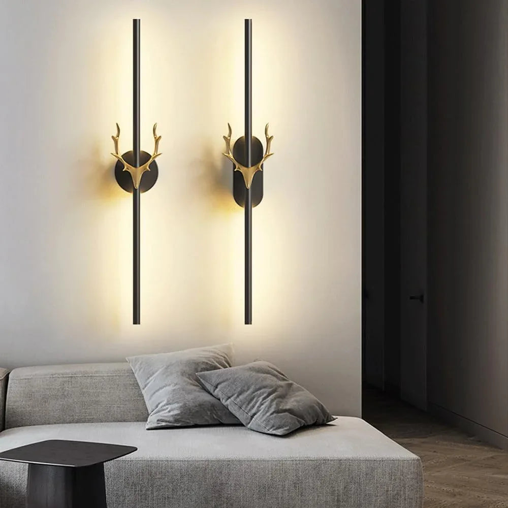 Audara-Simple Modern Long Wall Lamp Creative Antlers Bed Head Wall Lights Living Room Background Wall LED Sconces Living Room Entrance Hall Aisle Mounted Lighting Fixture