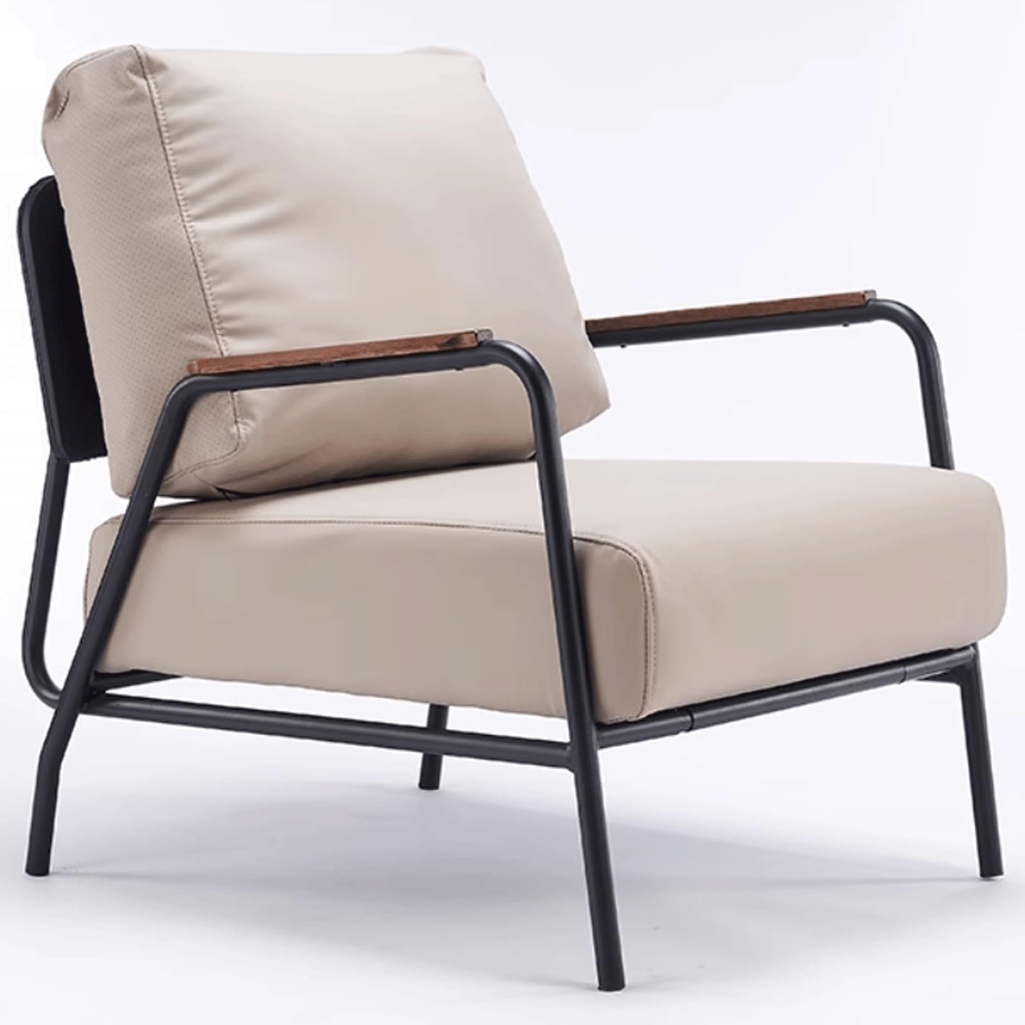 Audara-33 inch Leisure backrest Sofa Chair, Single Bench Orange Wooden armrest Oversized Accent Chair, Detachable backrest Design, Metal Frame, Suitable for Living Room, Bedroom, Reading Room