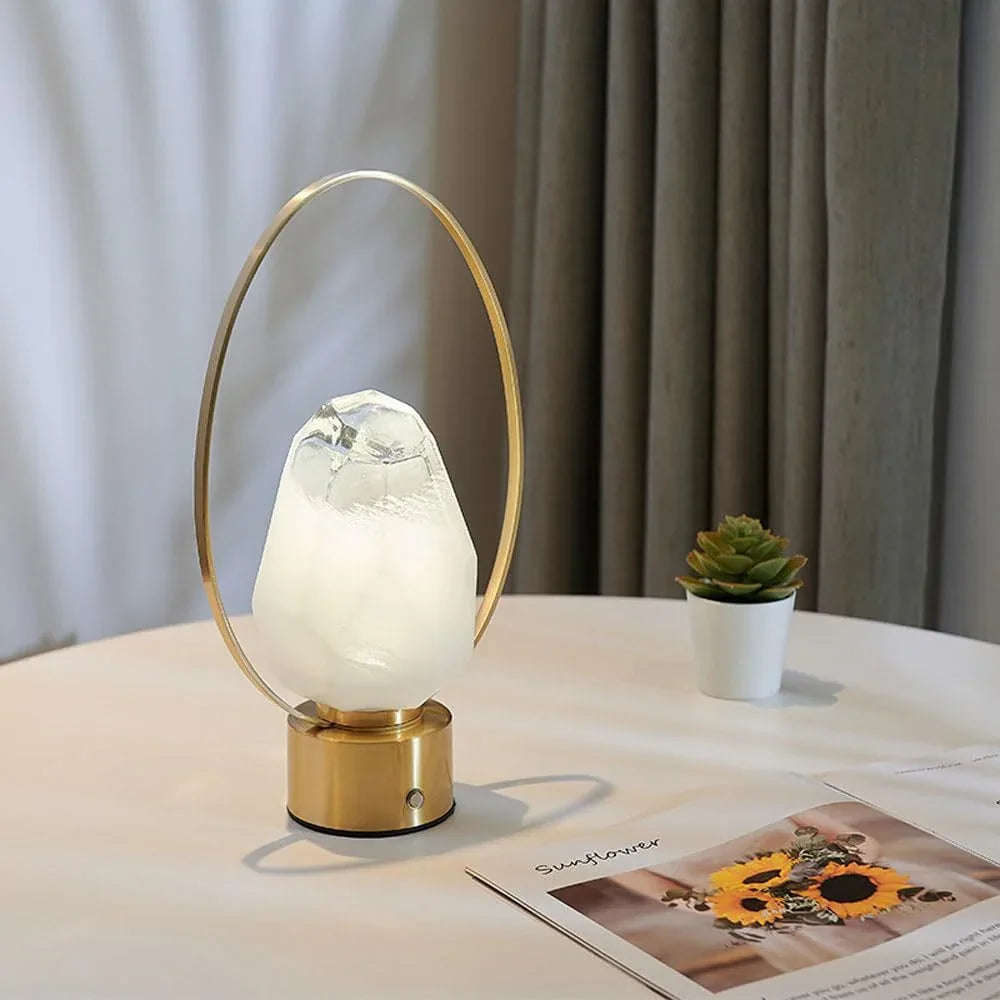 Audara-Postmodern Light Luxury Bedroom Bedside Desk Light Creative Personalized Portable Long Life H65 Copper Glass Desk Lamp Apartment Library Dormitory Table Lamp Camping Study Lighting Fixture