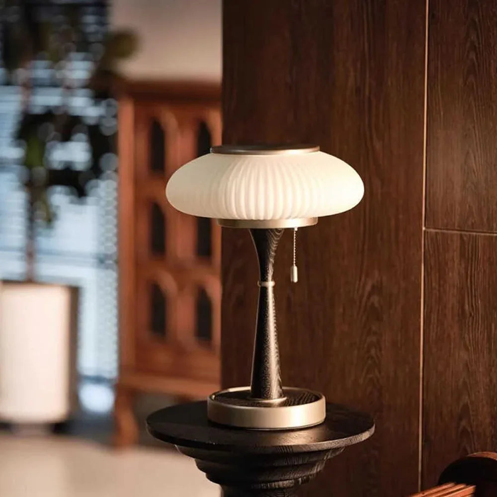 Audara-Chinese Retro Living Room Bedroom Bedside Desk Light Classic Warm Solid Wood Metal Desk Lamp Sample Room Backdrop Office Table Lamp Hotel Front Desk Restaurant Coffee Shop Lighting Fixture