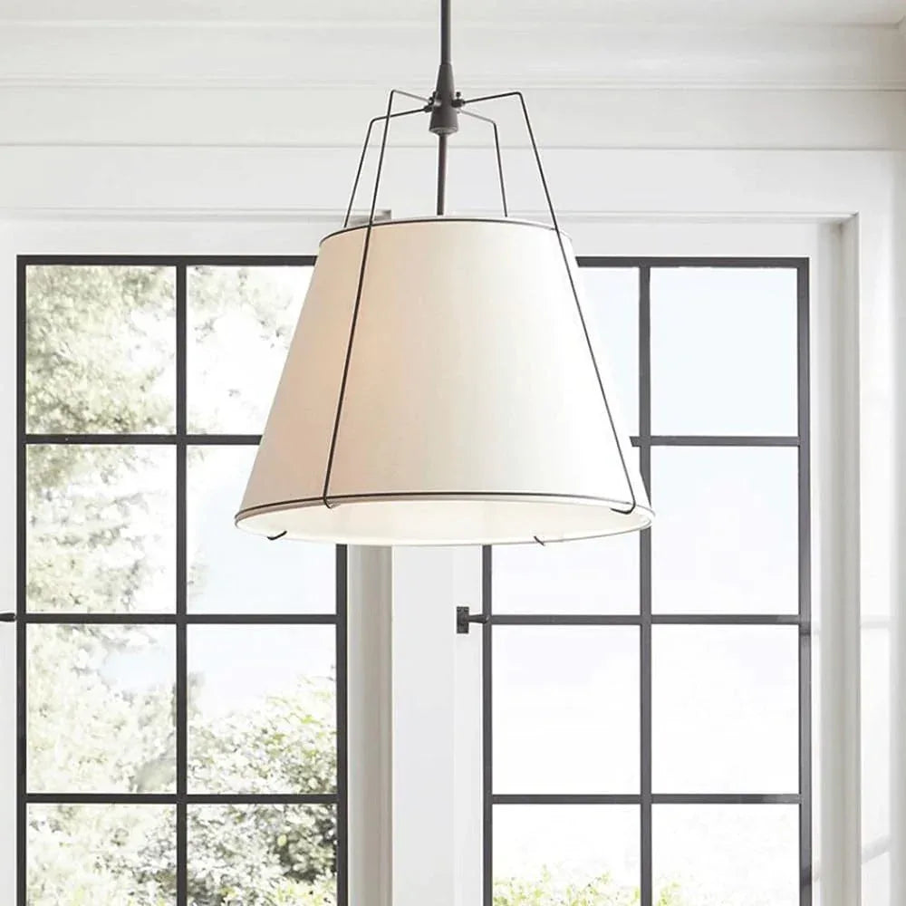 Audara White Fabric Pendant Light Handmade Simple Hanging Lamp E26 Base Diameter 15.7in Chandeliers Living Room Bedroom Study Hallway Elevator Hall Loft B&B Dining Room Lighting Fixture