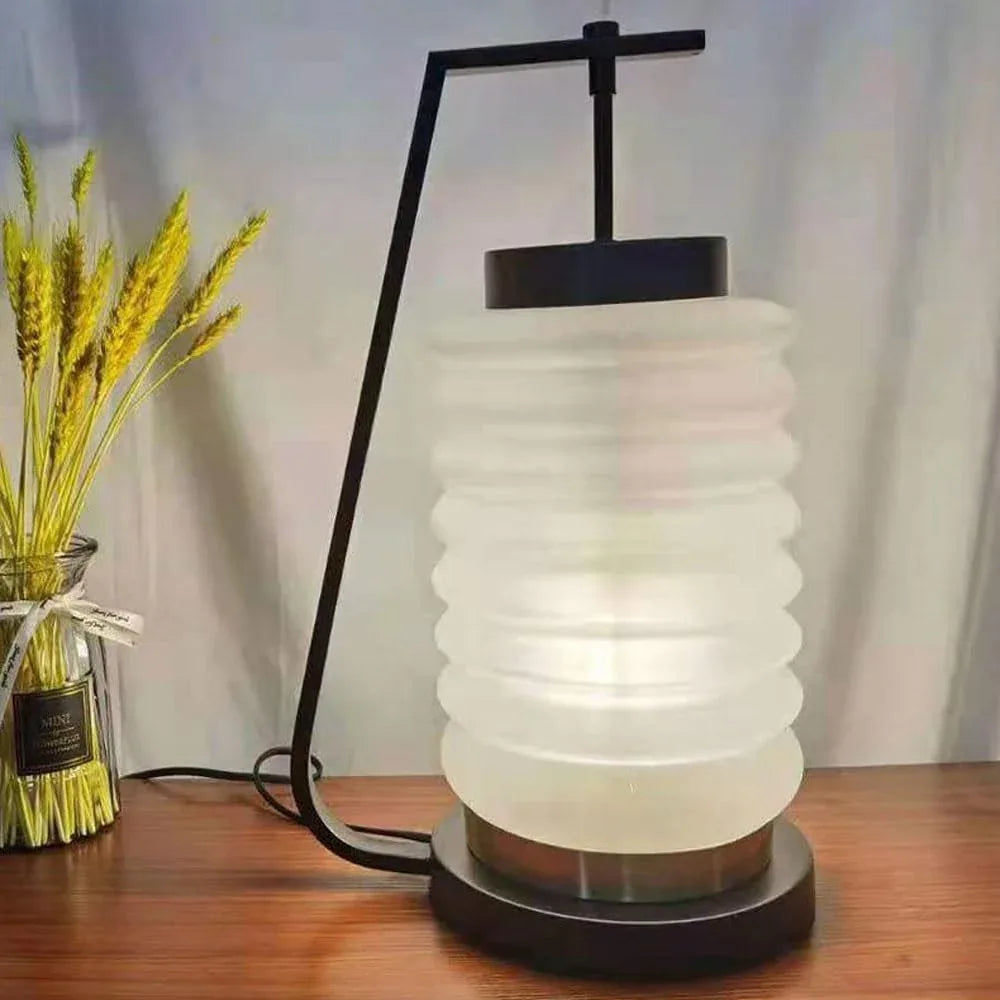 Audara-New Chinese Creative Living Room Study Desk Light Simple Modern White Glass Desk Lamp Restaurant Mall Coffee Shop Decoration Lighting Fixture Farmhouse Apartment Bedroom Table Lamp